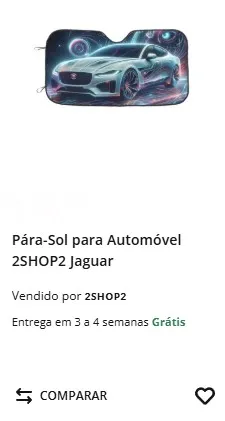 Produtos exclusivos da 2shop2 na Worten. Para sol para automóvel com automóvel jaguar