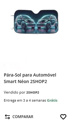 Produtos exclusivos da 2shop2 na Worten. Para sol para automóvel com automóvel smart