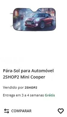 Produtos exclusivos da 2shop2 na Worten. Para sol para automóvel com Mini Cooper