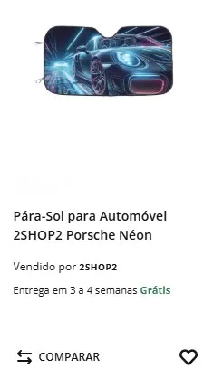 Produtos exclusivos da 2shop2 na Worten. Para sol para automóvel com automóvel Porsche