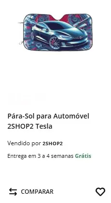 Produtos exclusivos da 2shop2 na Worten. Para sol para automóvel com automóvel Tesla