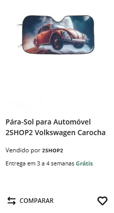 Produtos exclusivos da 2shop2 na Worten. Para sol para automóvel com automóvel Volkswagen carocha